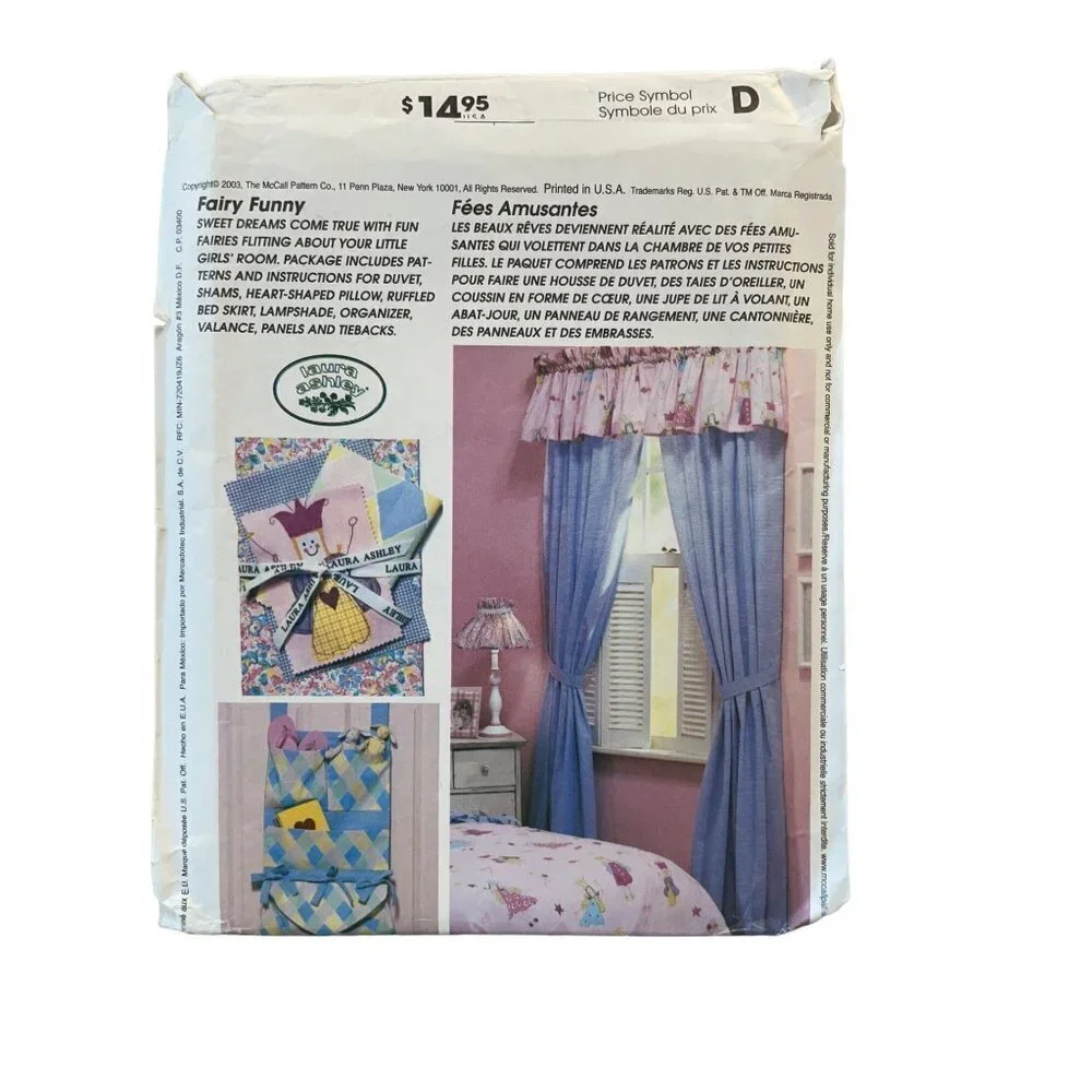 McCalls‎ Sewing Pattern 4071 LAURA ASHLEY Bedroom Accessories